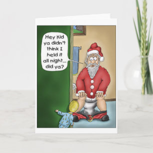 Cartes Pour Fêtes Annuelles Père Noël faisant pipi