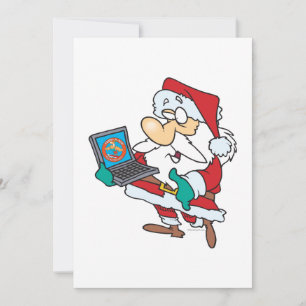 Cartes Pour Fêtes Annuelles père Noël féru de technologie geek avec un dessin 