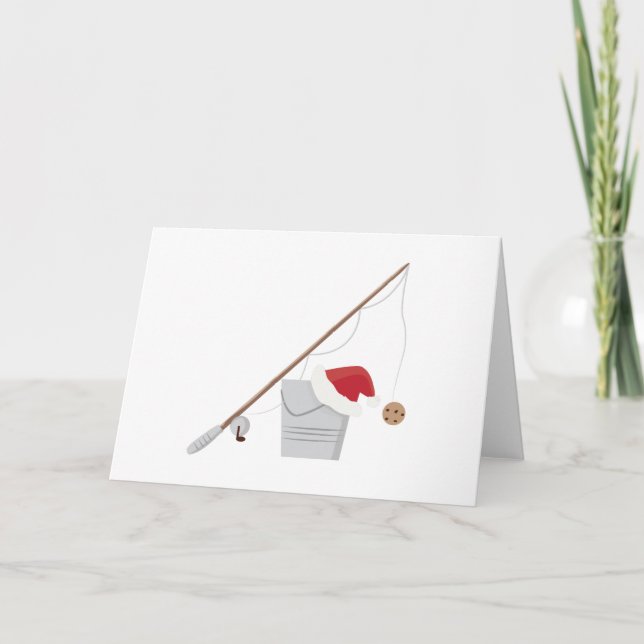 Cartes Pour Fêtes Annuelles Père Noël Fishing (Devant)