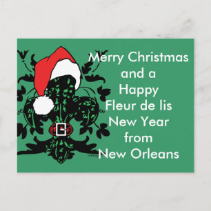 Cartes Pour Fêtes Annuelles Père Noël Fleur de lis