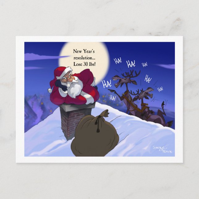 Cartes Pour Fêtes Annuelles père Noël gras (Devant)