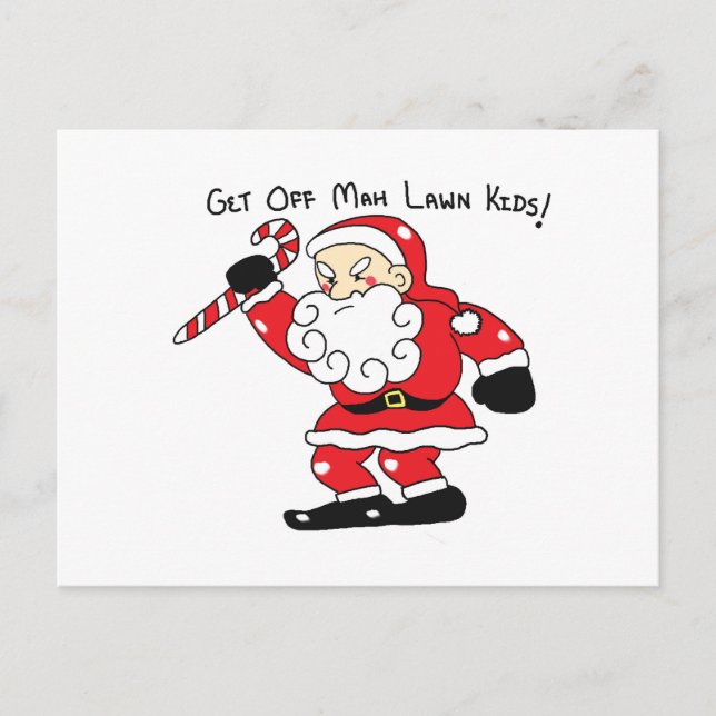 Cartes Pour Fêtes Annuelles Père Noël grincheux (Devant)