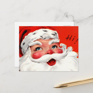 Cartes Pour Fêtes Annuelles Père Noël gros plan milieu du siècle