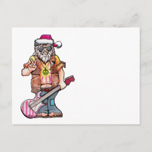 Cartes Pour Fêtes Annuelles Père Noël hippie