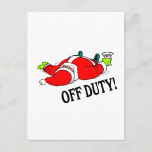 Cartes Pour Fêtes Annuelles Père Noël hors service (Drunk)