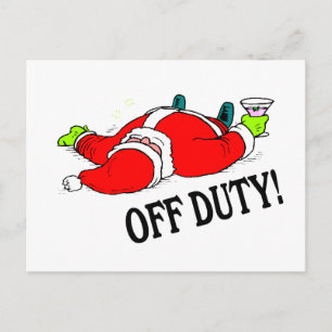 Cartes Pour Fêtes Annuelles Père Noël hors service (Drunk)