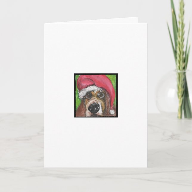 Cartes Pour Fêtes Annuelles Père Noël Hound (Devant)