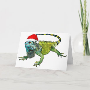 Cartes Pour Fêtes Annuelles père Noël Iguana