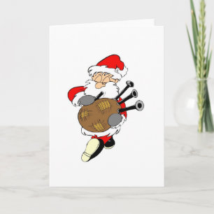 Cartes Pour Fêtes Annuelles Père Noël irlandais Bagpipe