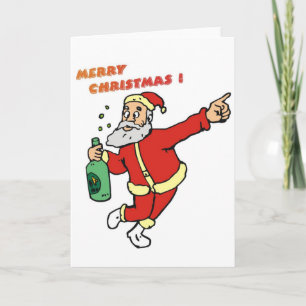 Cartes Pour Fêtes Annuelles Père Noël ivre