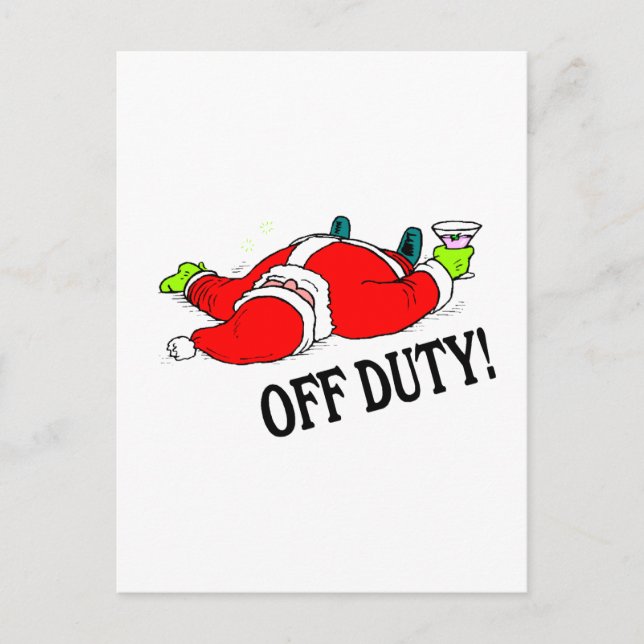 Cartes Pour Fêtes Annuelles Père Noël ivre (Devant)