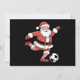 Cartes Pour Fêtes Annuelles Père Noël Joue au Football Noël Sports