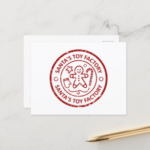 Cartes Pour Fêtes Annuelles Père Noël jouet usine mot art