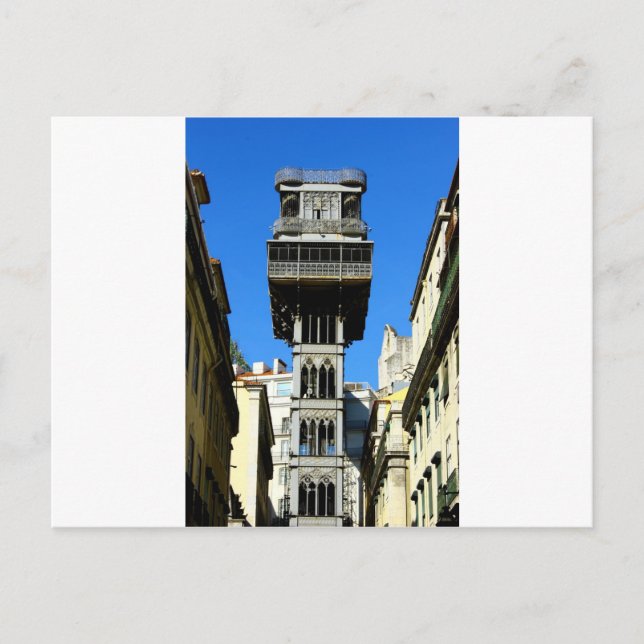 Cartes Pour Fêtes Annuelles Père Noël Justa Lift, Lisbonne, Portugal (Devant)