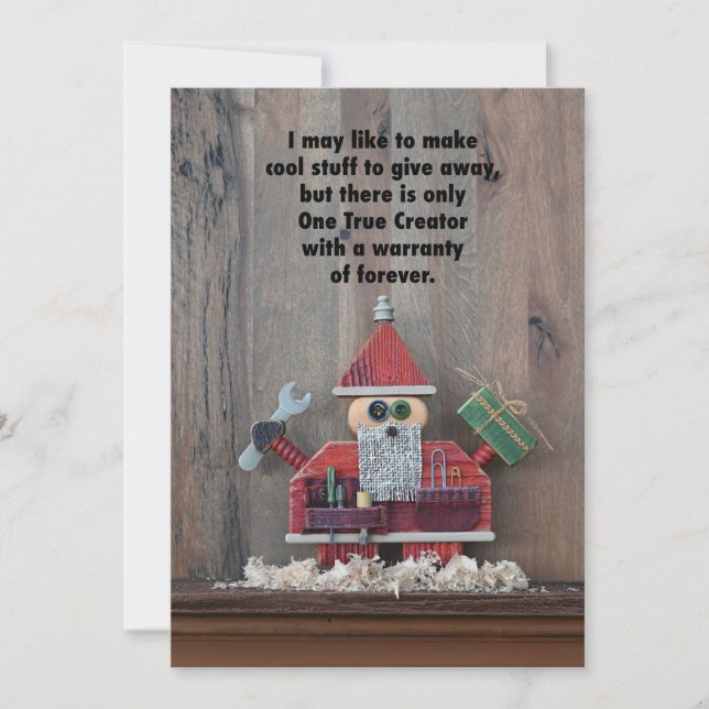 Cartes Pour Fêtes Annuelles Père Noël le constructeur (Devant)