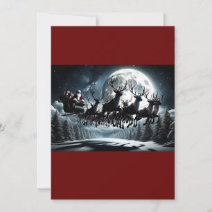 Cartes Pour Fêtes Annuelles Père Noël Midnight Sky Journey