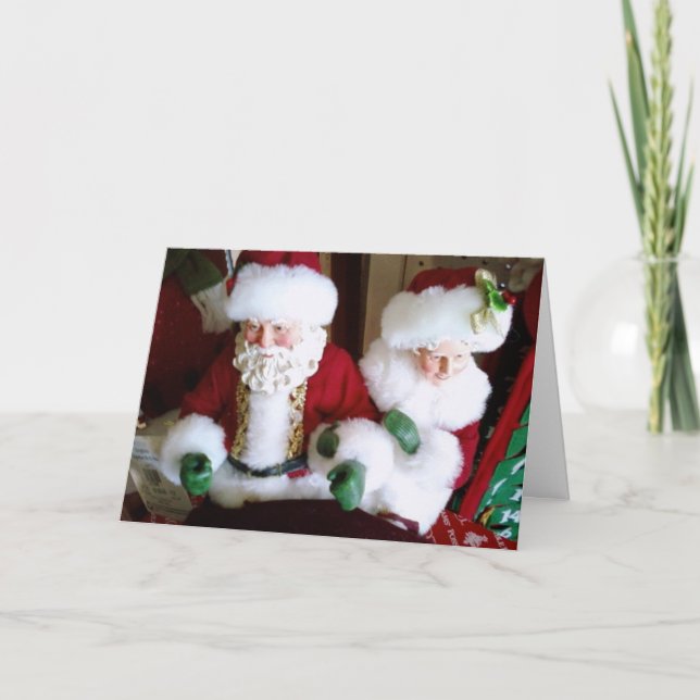 CARTES POUR FÊTES ANNUELLES PÈRE NOËL/MME CLAUS DIT MERRY NOËL (Devant)