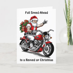 Cartes Pour Fêtes Annuelles Père Noël motard