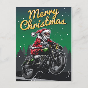 Cartes Pour Fêtes Annuelles Père Noël moto Joyeux Noël Vacances