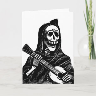 Cartes Pour Fêtes Annuelles père Noël Muerte (Faucheuse Mexicaine) Jouant de l
