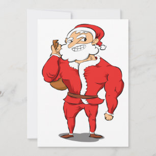 Cartes Pour Fêtes Annuelles Père Noël musclé Gym de Noël