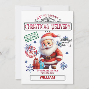 Cartes Pour Fêtes Annuelles Père Noël Naughty ou Nice Custom Christmas