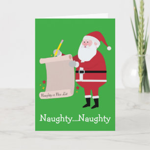 Cartes Pour Fêtes Annuelles père Noël Naughty ou Nice List Noël