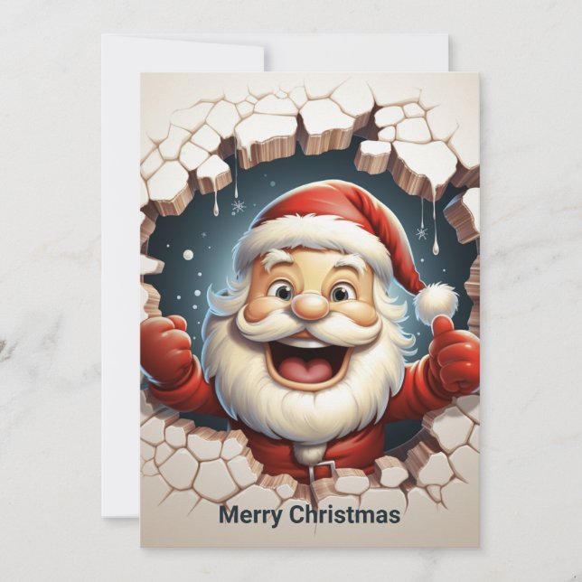 Cartes Pour Fêtes Annuelles Père Noël Naughty ou Nice Noël (Devant)