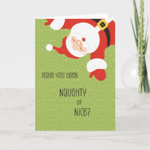 Cartes Pour Fêtes Annuelles Père Noël Naughty ou Nice Noël avec Cute Père Noël