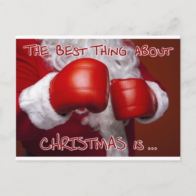 Cartes Pour Fêtes Annuelles Père Noël Noël Noël Noël Noël Funny Humour Boxing  (Devant)