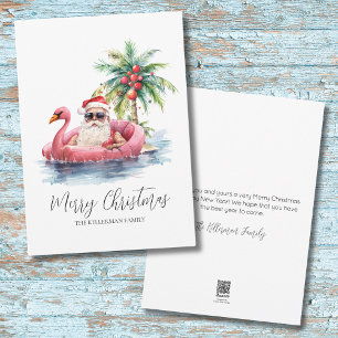 Cartes Pour Fêtes Annuelles Père Noël Noël Tropical Plage