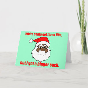 Cartes Pour Fêtes Annuelles Père Noël noir a un plus grand sac