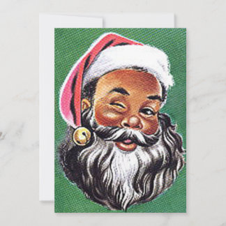 Cartes Pour Fêtes Annuelles Père Noël noir afro-américain Noël