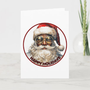 Cartes Pour Fêtes Annuelles Père Noël noir Joyeuses Fêtes Kwanzaa Afro-América