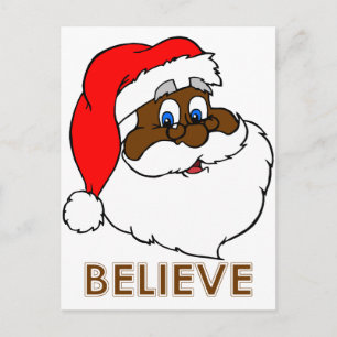 Cartes Pour Fêtes Annuelles Père Noël noire