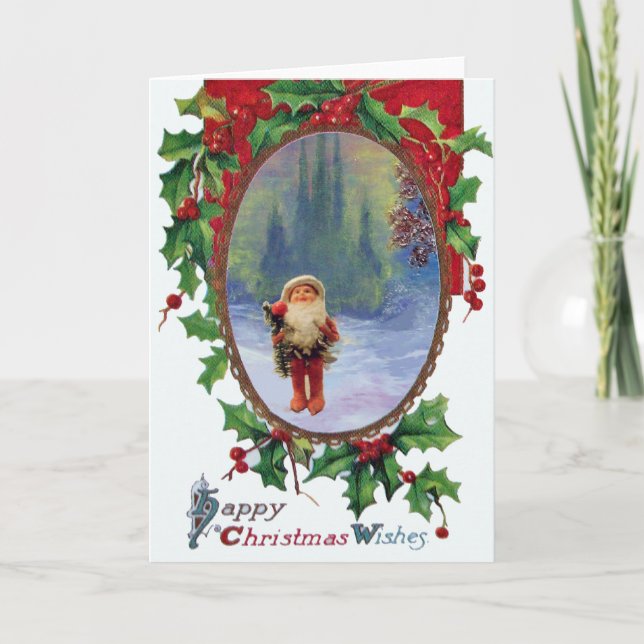 Cartes Pour Fêtes Annuelles PÈRE NOËL OF the GNOMS Hollyberry Christmas Crown (Devant)