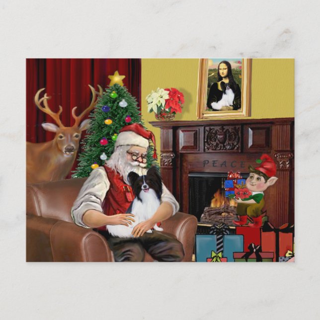 Cartes Pour Fêtes Annuelles Père Noël Papillon (Devant)
