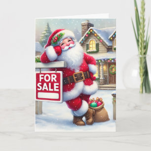 Cartes Pour Fêtes Annuelles Père Noël personnalisée en tant qu'agent immobilie