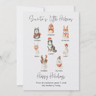 Cartes Pour Fêtes Annuelles Père Noël petites aides Dénomination des chiens