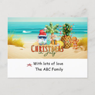 Cartes Pour Fêtes Annuelles Père Noël Pineappa Beach Noël de Noël
