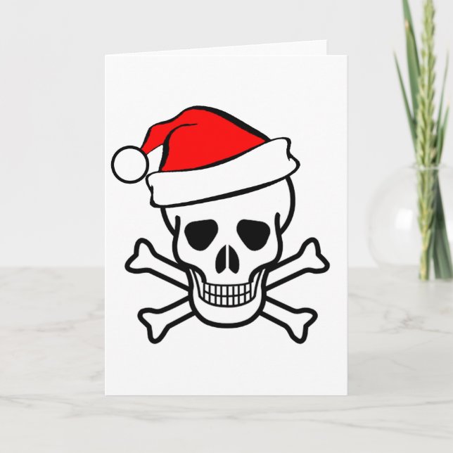 Cartes Pour Fêtes Annuelles Père Noël Pirate (Devant)