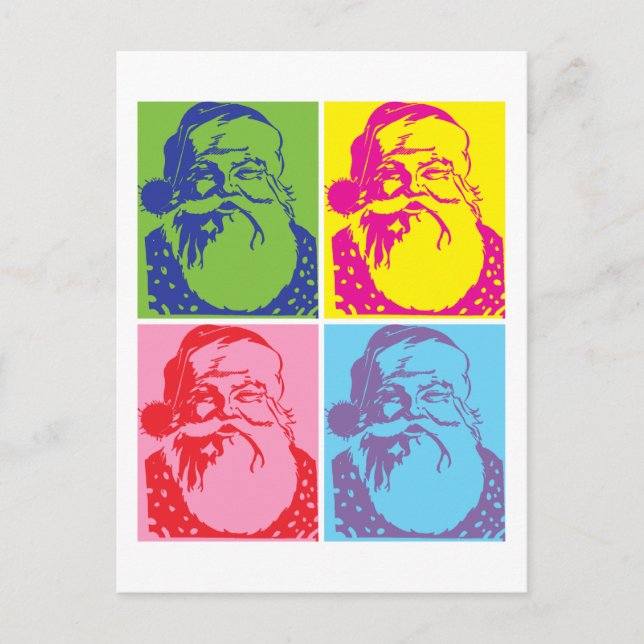 Cartes Pour Fêtes Annuelles Père Noël Pop art Joyeux Noël (Devant)