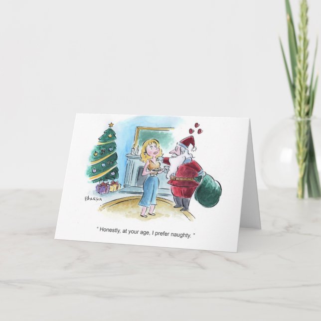 Cartes Pour Fêtes Annuelles Père Noël préfère la vilaine (Devant)