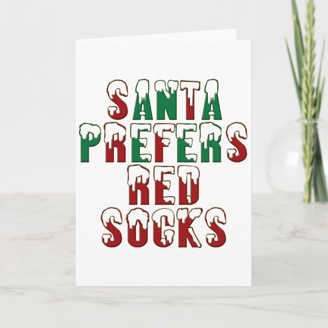 Cartes Pour Fêtes Annuelles Père Noël préfère les chaussettes LOL drôle Chri (Devant)