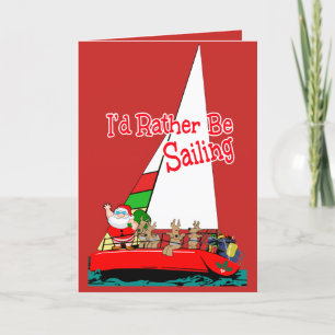 Cartes Pour Fêtes Annuelles père Noël préférerait naviguer à Noël