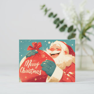 Cartes Pour Fêtes Annuelles Père Noël préparant les cadeaux de Noël