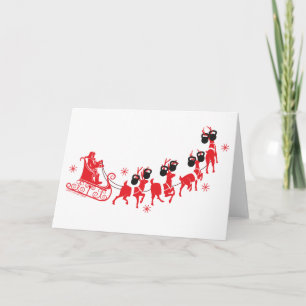 Cartes Pour Fêtes Annuelles Père Noël & Reindeer Kettlebell Merry Christmas Ca