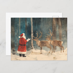 Cartes Pour Fêtes Annuelles Père Noël Reindeer Noël