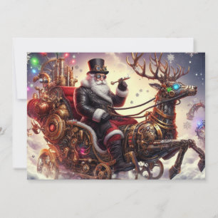 Cartes Pour Fêtes Annuelles Père Noël/Reindeer steampunk Noël/hiver