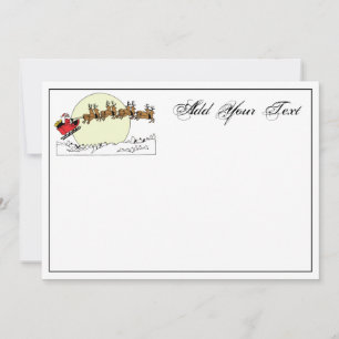 Cartes Pour Fêtes Annuelles Père Noël Reindeer Sur La Neige Couverte Ville Lt 